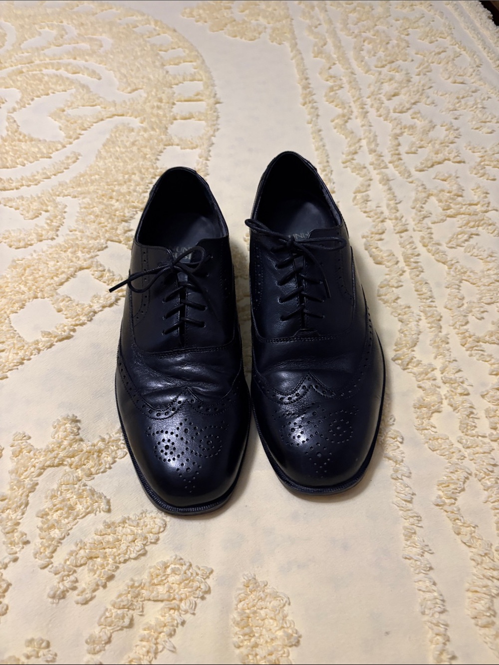 Nunn Bush Black Leather Wingtip Oxfords